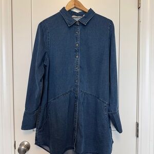 Soft Surroundings Blue Denim Tunic Shirt XL